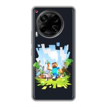 Чехол Майнкрафт на Tecno Camon 30 (CL6) (AlphaPrint) Minecraft (персонажи Minecraft)