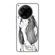Чехол с печатью для Tecno Camon 30 (CL6) - (Мода) (AlphaPrint) (Фото девочки)