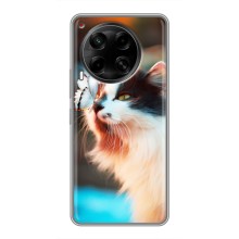 Чехол на Техно Камон 30 с Котами (VPrint) (Котик с бабочкой)