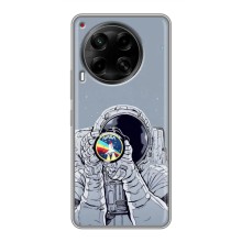 Чехол NASA для Tecno Camon 30 (CL6) (AlphaPrint) (Космонавт фото)
