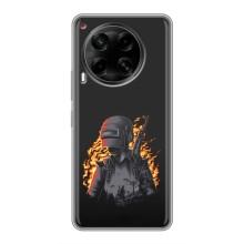 Силиконовый чехол с картинкой "Герой Pubg" на Tecno Camon 30 (CL6) – В огне
