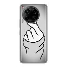 Чехол с принтом для Tecno Camon 30 (CL6) (AlphaPrint - Знак сердечка)