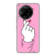 Чехол с принтом для Tecno Camon 30 (CL6) (AlphaPrint - Знак сердечка)