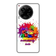 Чехол Амонг Ас для Tecno Camon 30 (CL6) (AlphaPrint) (Яркий АмонгАс)