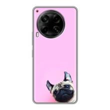 Бампер для Tecno Camon 30 (CL6) с картинкой "Песики" (Собака на розовом)