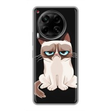 Чехол с принтом для Tecno Camon 30 (CL6) (AlphaPrint) Модные коты (Грустный кот)