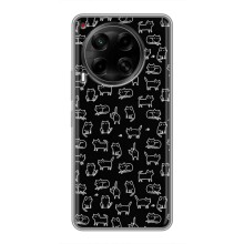 Чехол с принтом для Tecno Camon 30 (CL6) (AlphaPrint) Модные коты (Меленькие котики)