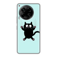 Чехол с принтом для Tecno Camon 30 (CL6) (AlphaPrint) Модные коты (Падающий кот)