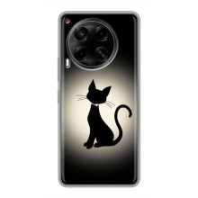 Чехол с принтом для Tecno Camon 30 (CL6) (AlphaPrint) Модные коты (Силуэт котика)