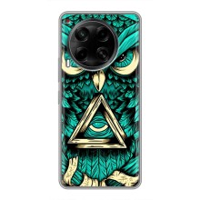 Чехол с птицами на Tecno Camon 30 (CL6) (VPrint) (Сова с глазом)
