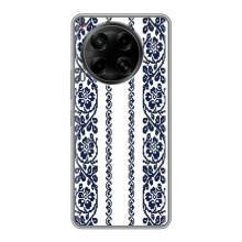 Силиконовый Чехол на Tecno Camon 30 (CL6) с картинкой Вышиванки – Синяя вышиванка