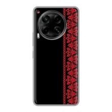 Силиконовый Чехол на Tecno Camon 30 (CL6) с картинкой Вышиванки – Вышиванка на черном