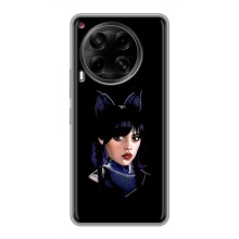 Чехлы Венсдей на Tecno Camon 30 (CL6) Уэнсдей (AlphaPrint) (серьезная Уэнздей)
