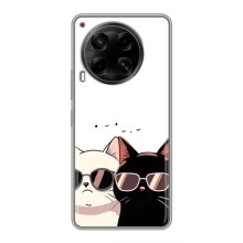 Чехол с рисунком кот на Tecno Camon 30 (CL6) (Коты в очках)