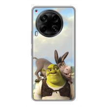 Чехол с мультфильмом Шрек на Tecno Camon 30 (CL6) – Шрек и осел