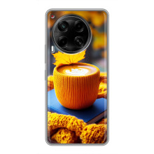 Чехол с уникальным дизайном «Осень с кофе» для Tecno Camon 30 (CL6) – Кофе с жёлтым