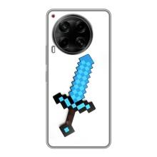 Чехлы для Tecno Camon 30 (CL6) (Персонажи Майн Крафт) – Меч