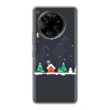Силіконовий бампер на різдво для Tecno Camon 30 (CL6) (Місто зимове)