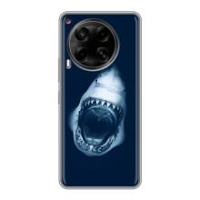 Силиконовый бампер с картинкой животных для Tecno Camon 30 (CL6) (Пасть Акулы)