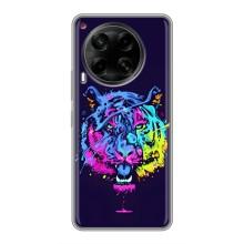 Силиконовый бампер с картинкой животных для Tecno Camon 30 (CL6) (Тигр-Арт)