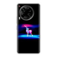 Силиконовый бампер с картинкой животных для Tecno Camon 30 (CL6) (Яркий олень)
