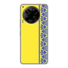 Силиконовый Чехол на Tecno Camon 30 (CL6) – Вышиванка на желтом