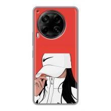 Силиконовый Чехол на Tecno Camon 30 (CL6) с картинкой Стильных Девушек – Девушка Nike