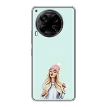 Силиконовый Чехол на Tecno Camon 30 (CL6) с картинкой Стильных Девушек – В шапке