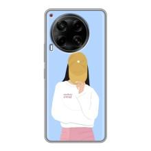 Силиконовый Чехол на Tecno Camon 30 (CL6) с картинкой Стильных Девушек – Желтая кепка