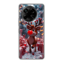 Яркий чехол для Tecno Camon 30 (CL6) с Зимними Оленятами – Олень среди подарков