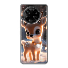 Яркий чехол для Tecno Camon 30 (CL6) с Зимними Оленятами – Оленёнок