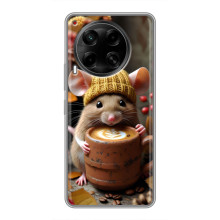 Печатный чехол «Зверята с кофе» для Tecno Camon 30 (CL6) – Медведь с кофе