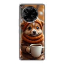 Печатный чехол «Зверята с кофе» для Tecno Camon 30 (CL6) – Песик с кофе