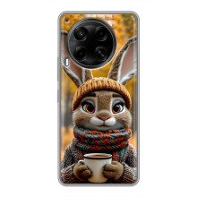 Печатный чехол «Зверята с кофе» для Tecno Camon 30 (CL6) – Зайчик с кофе