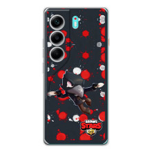 Бампер (ТПУ) с принтом Brawl Stars на ТЕКНО Камон 40 – Черный Ворон