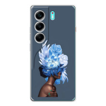 Чехлы (ART) Цветы на TECNO Camon 40 (VPrint) (Цветы на голове)