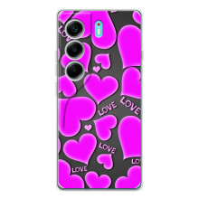 Чехлы для любимой на Телефон называется ТЕКНО Камон 40. (VPrint) (Pink hearts)