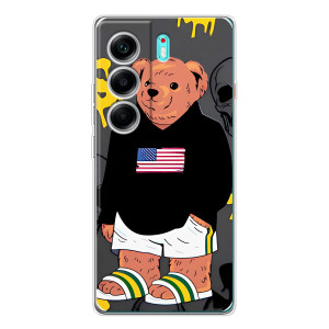 Чехлы Мишка Тедди для ТЕКНО Камон 40 – Teddy USA