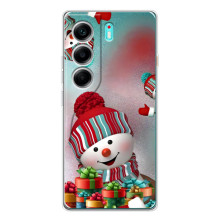 Чехлы на Новый Год TECNO Camon 40 – Снеговик в шапке