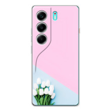 Чохли з картинкою (Тюльпани) на Модель телефону українськими буквами і цифрами можна написати так: ТЕКНО Камон 40. (Білі тюльпани)