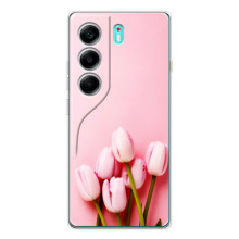 Чохли з картинкою (Тюльпани) на Модель телефону українськими буквами і цифрами можна написати так: ТЕКНО Камон 40. (Рожеві тюльпани)