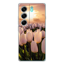 Чохли з картинкою (Тюльпани) на Модель телефону українськими буквами і цифрами можна написати так: ТЕКНО Камон 40. (Захід з квітами)