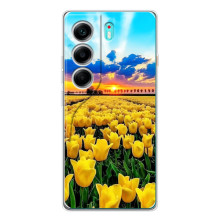 Чохли з картинкою (Тюльпани) на Модель телефону українськими буквами і цифрами можна написати так: ТЕКНО Камон 40. (Жовті тюльпани)