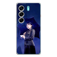 Чохол з картинкою Венсдей на TECNO Camon 40 (Венсдей з парасолькою)