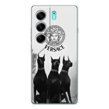 Чехлы VERSACE для Телефон называется ТЕКНО Камон 40. (PREMIUMPrint) – Доберман Версаче