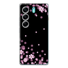 Чехол для Телефон называется ТЕКНО Камон 40. - с принтом (Дизайнерские) (AlphaPrint) (Цветочки маленькие)