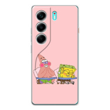 Чехол Губка Боб для Телефон называется ТЕКНО Камон 40. (За партой)