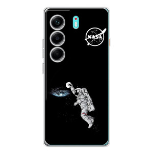 Силіконовый бампер з принтом "Наса" на TECNO Camon 40 – Космонавт баскетболіст