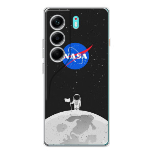 Силіконовый бампер з принтом "Наса" на TECNO Camon 40 – Космонавт NASA