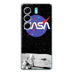 Силіконовый бампер з принтом "Наса" на TECNO Camon 40 – Nasa на місяці